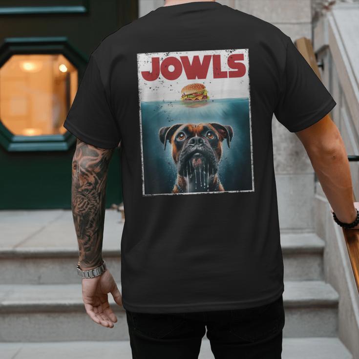 Drooling Boxer Jowls Fawn Dog Mom Dog Dad Burger Men's Back Print T-Shirt Drooling Boxer Jowls Fawn Dog Mom Dog Dad Burger Men's Back Print T-Shirt