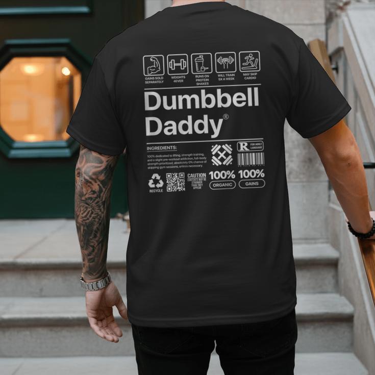 Dumbbell Daddy And Dad Gym Workout Father Men's Back Print T-Shirt Dumbbell Daddy And Dad Gym Workout Father Men's Back Print T-Shirt