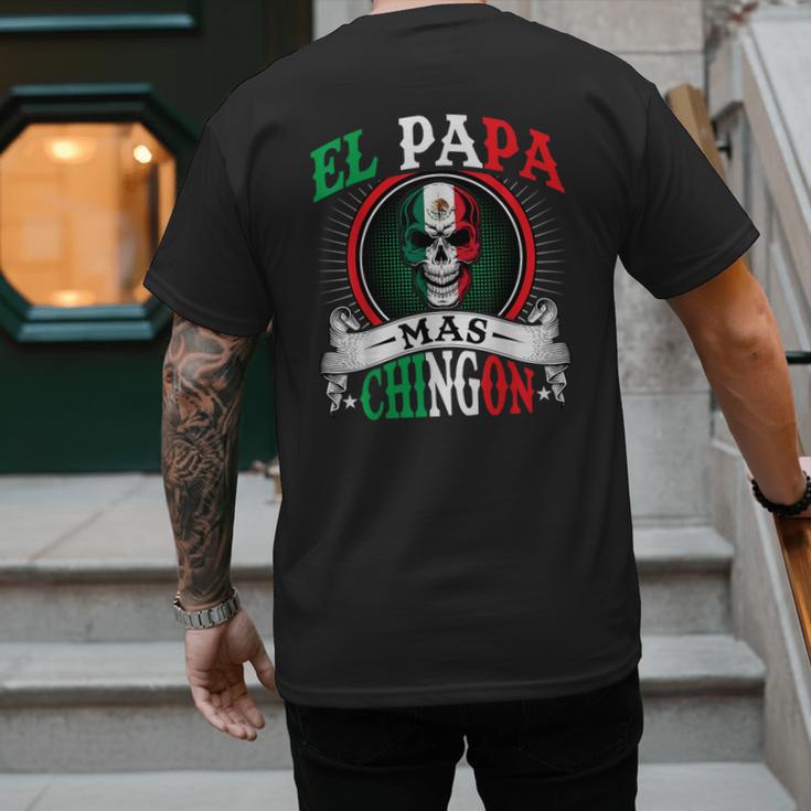 El Papa Mas Chingon Mexican Dad Husband Regalo Flag Men's Back Print T-Shirt