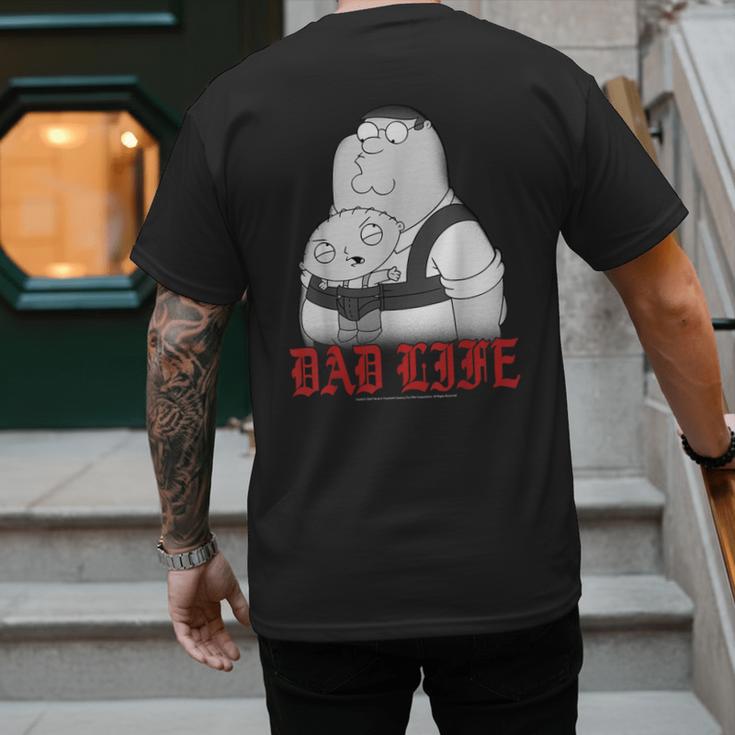 Family Guy Peter Stewie Dad Life Distressed Big Chest Logo Men's Back Print T-Shirt