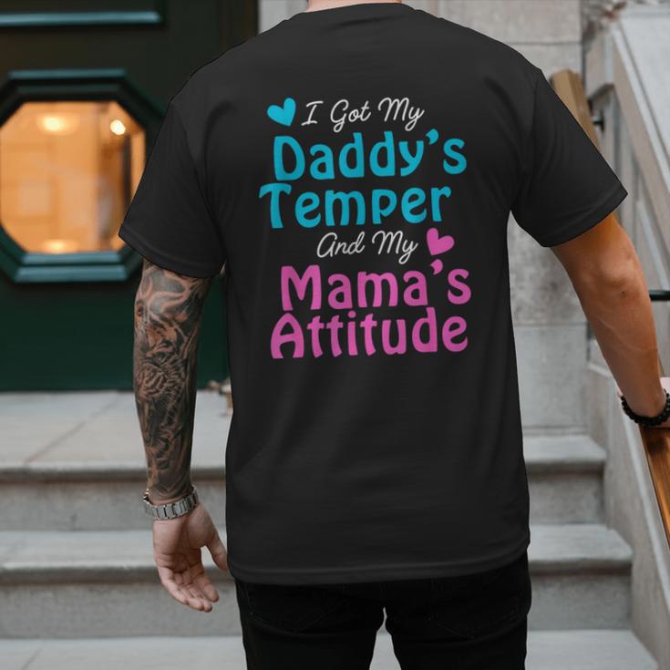 Family Tee I Got My Daddy's Temper And Mama's Attitude Men's Back Print T-Shirt Family Tee I Got My Daddy's Temper And Mama's Attitude Men's Back Print T-Shirt