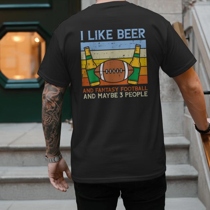 I Like Fantasy Football 3 People Draft Party Dad Men Men's Back Print T-Shirt