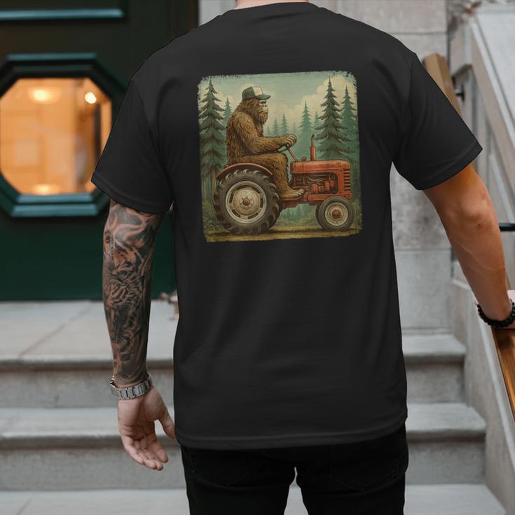 Farmer Men Tractor Rancher Farm Dad Distressed Men's Back Print T-Shirt