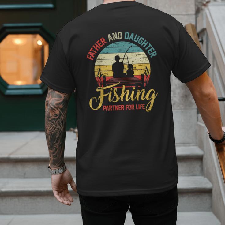 Father Daughter Fishing Partner For Life Retro Matching Dad Men's Back Print T-Shirt