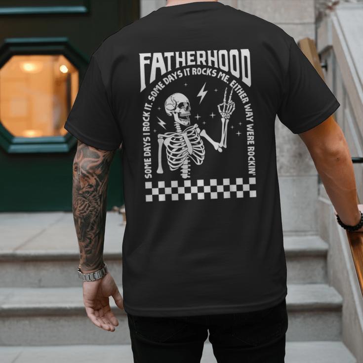 Fatherhood Dad Tour Some Days I Rock It Happy Father's Day Men's Back Print T-Shirt