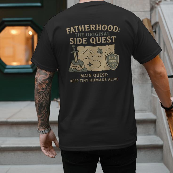 Fatherhood The Original Side Quest Dad Mode Men's Back Print T-Shirt
