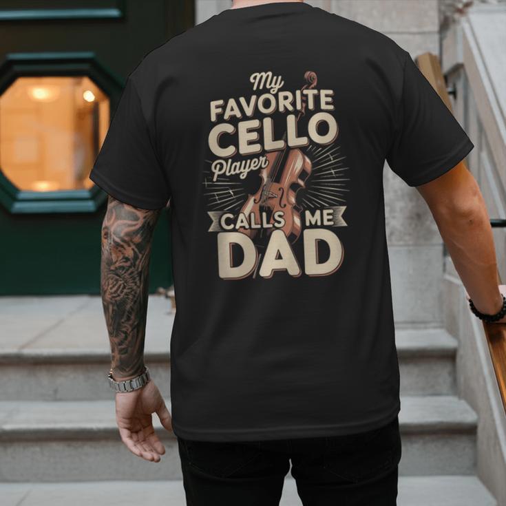 My Favorite Cello Player Calls Me Dad Fathers Day Men's Back Print T-Shirt My Favorite Cello Player Calls Me Dad Fathers Day Men's Back Print T-Shirt