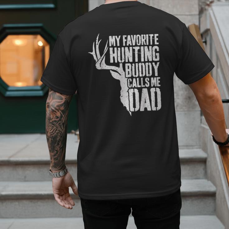 My Favorite Hunting Buddy Calls Me Dad Shirt Men Deer Hunter Men's Back Print T-Shirt