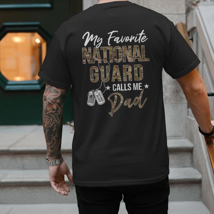 My Favorite National Guard Calls Me Dad Military Family Men's Back Print T-Shirt My Favorite National Guard Calls Me Dad Military Family Men's Back Print T-Shirt