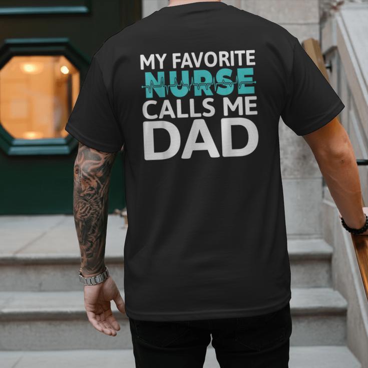 My Favorite Nurse Calls Me Dad Daughter Hospital Nursing Men's Back Print T-Shirt