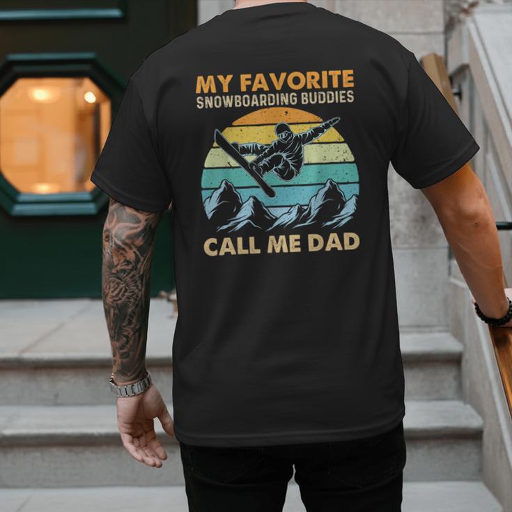 My Favorite Snowboarding Buddies Call Me Dad Snowboarder Men's Back Print T-Shirt