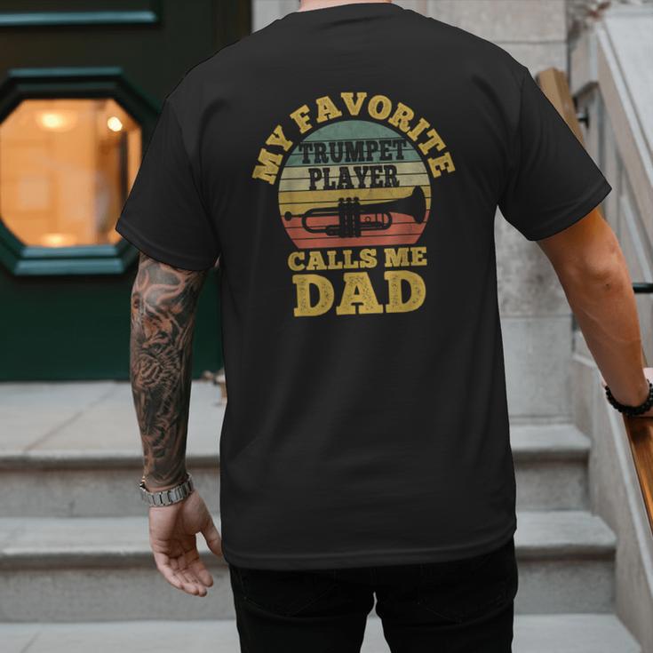 My Favorite Trumpet Player Calls Me Dad Father Vintage Men's Back Print T-Shirt