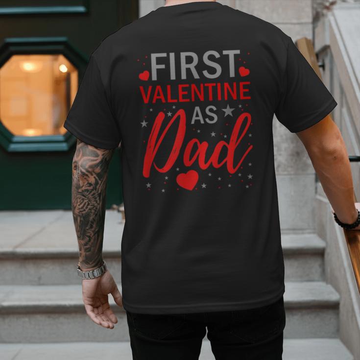 My First Valentine As Dad 2025 For a Proud New Father Men's Back Print T-Shirt