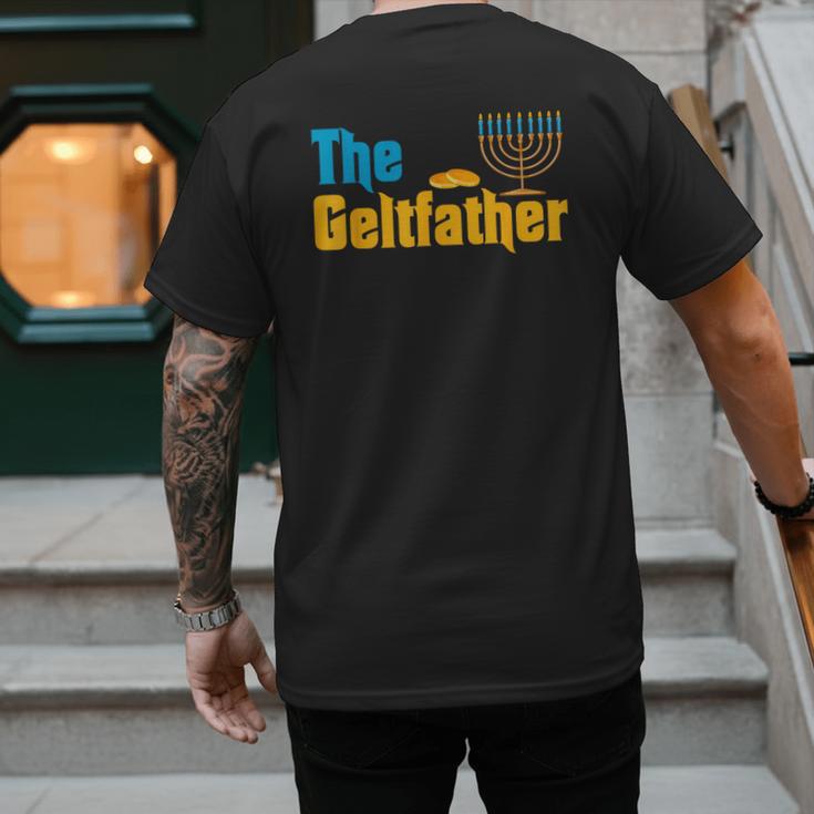 Gelt Father Hanukkah Menorah Jewish Dad Pajamas Men's Back Print T-Shirt