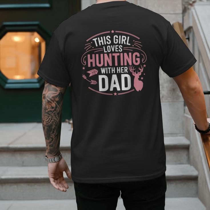 This Girl Loves Hunting With Her Dad Pink Deer Hunter Men's Back Print T-Shirt