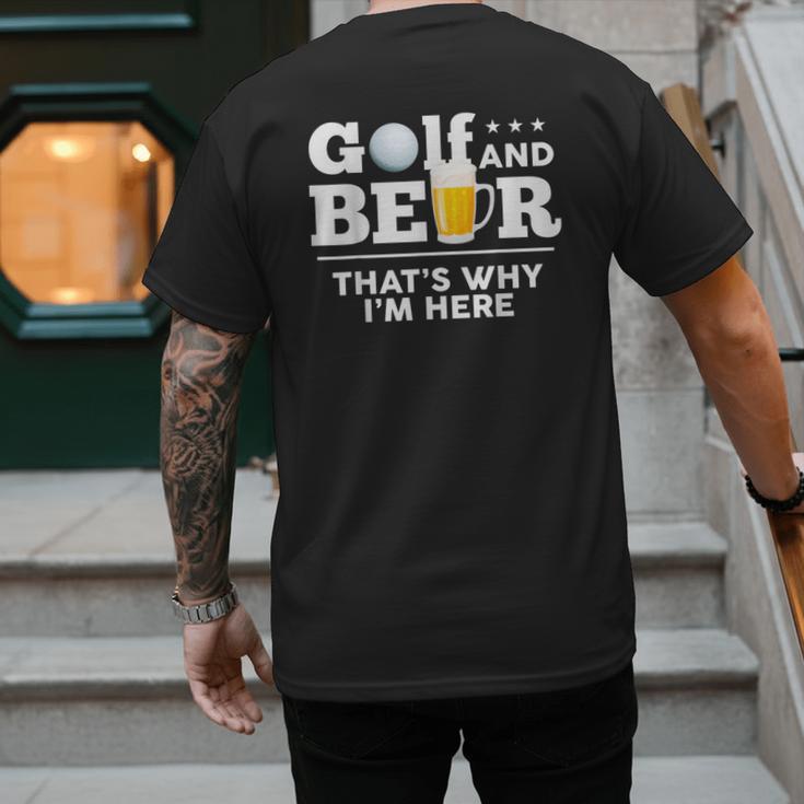 Golf And Beer Joke Dad Fathers Day Drinking Birthday Small Men's Back Print T-Shirt