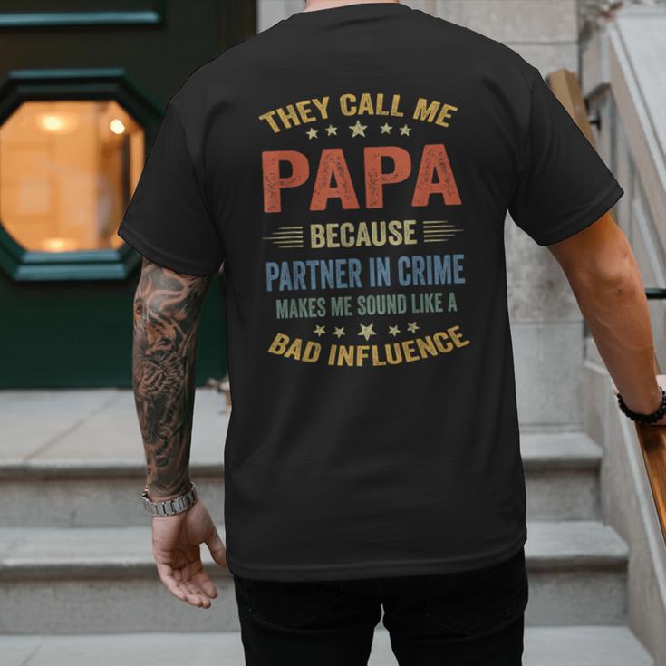 Grandpa Shirts Dad Partner In Crime Shirt Men's Back Print T-Shirt Grandpa Shirts Dad Partner In Crime Shirt Men's Back Print T-Shirt
