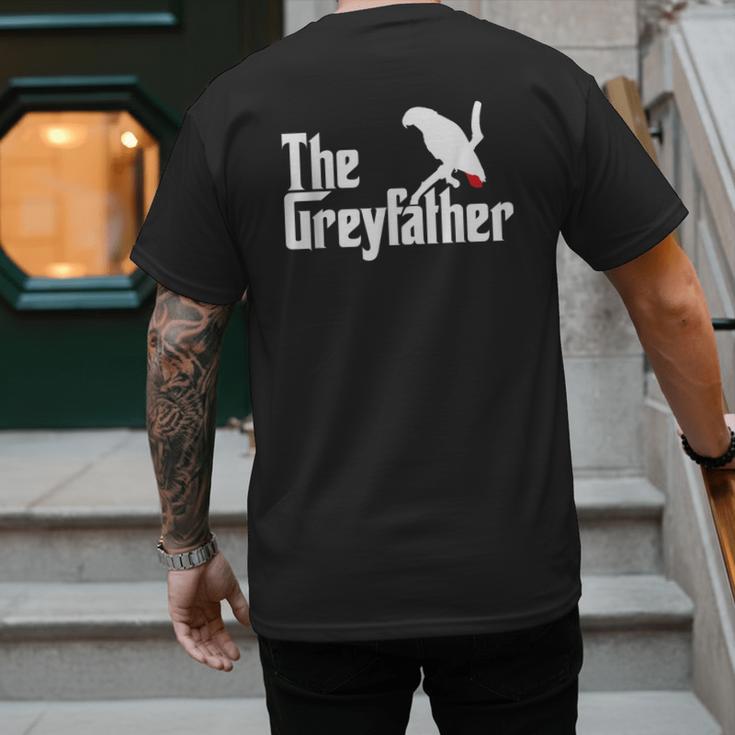 The Greyfather African Grey Parrot Lovers Bird's Dad Men's Back Print T-Shirt The Greyfather African Grey Parrot Lovers Bird's Dad Men's Back Print T-Shirt
