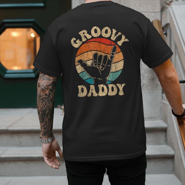 Groovy Daddy 70s Aesthetic Nostalgia 1970's Retro Groovy Dad Men's Back Print T-Shirt
