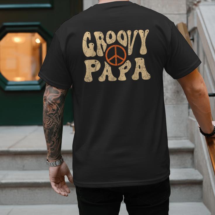 Groovy Papa 70s Aesthetic Nostalgia 1970's Retro Dad Men's Back Print T-Shirt