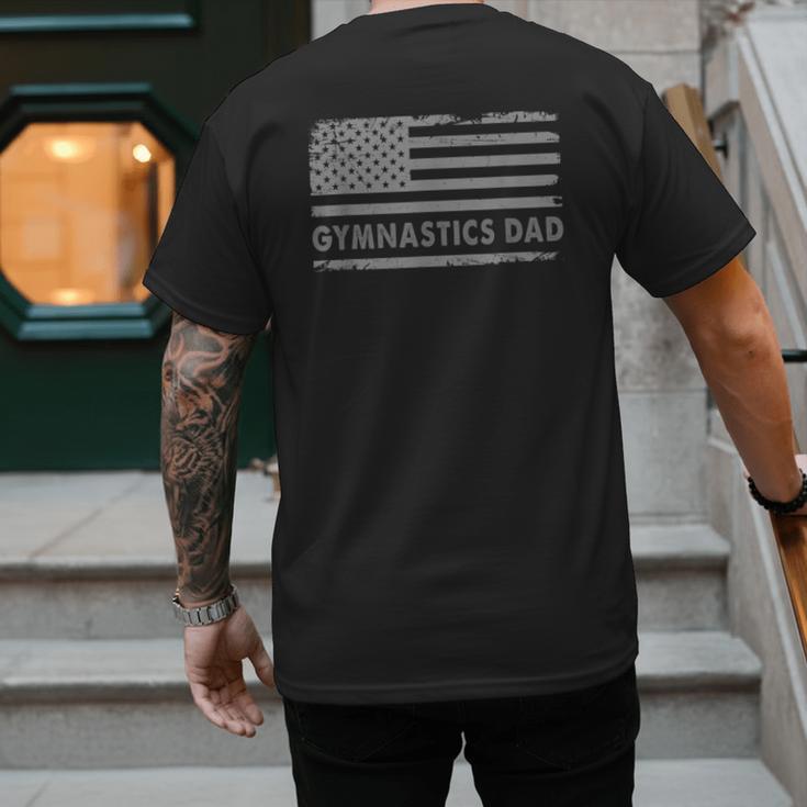 Gymnast Cheer Dad Gymnastics Dad US Flag Gymnastics Dad For Fathers Short Sleeve Small Men's Back Print T-Shirt