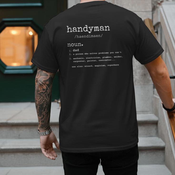 Handyman Definition Tee Dad Handyman Men's Back Print T-Shirt
