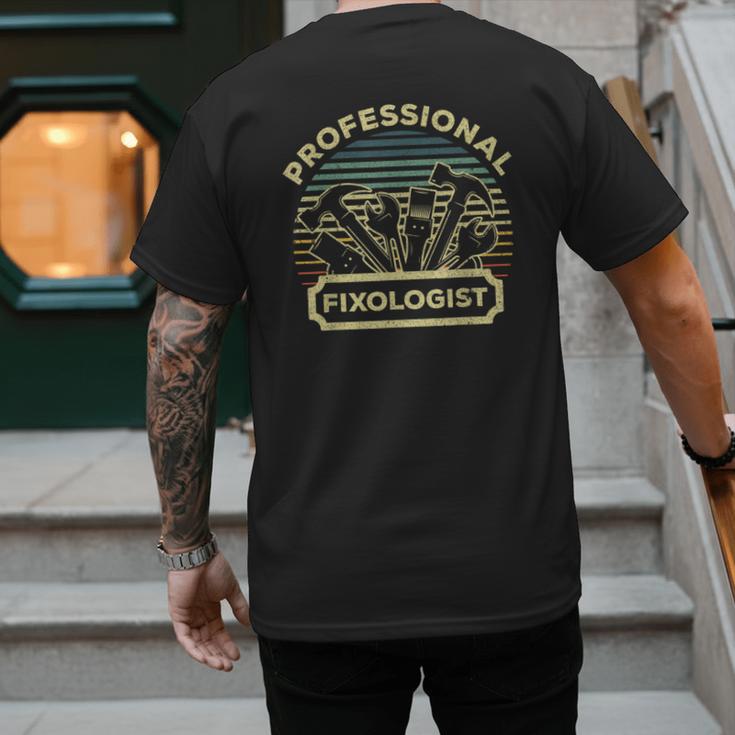 Handyman For Men Women Dad Fixologist Carpenter Tools Men's Back Print T-Shirt