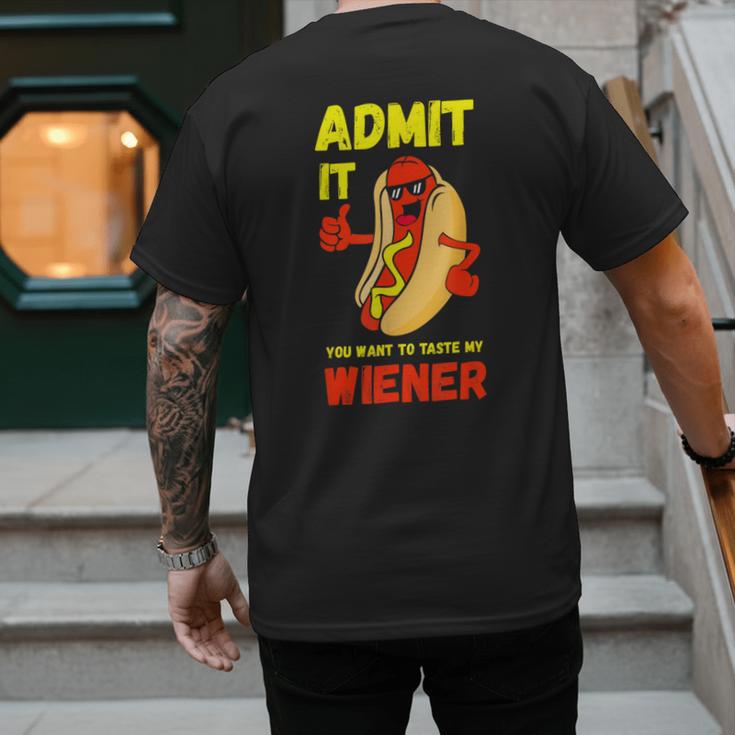 Hilarious Hot Dog Dad Joke Text Pun Dirty Joke -Barbecue Men's Back Print T-Shirt Hilarious Hot Dog Dad Joke Text Pun Dirty Joke -Barbecue Men's Back Print T-Shirt