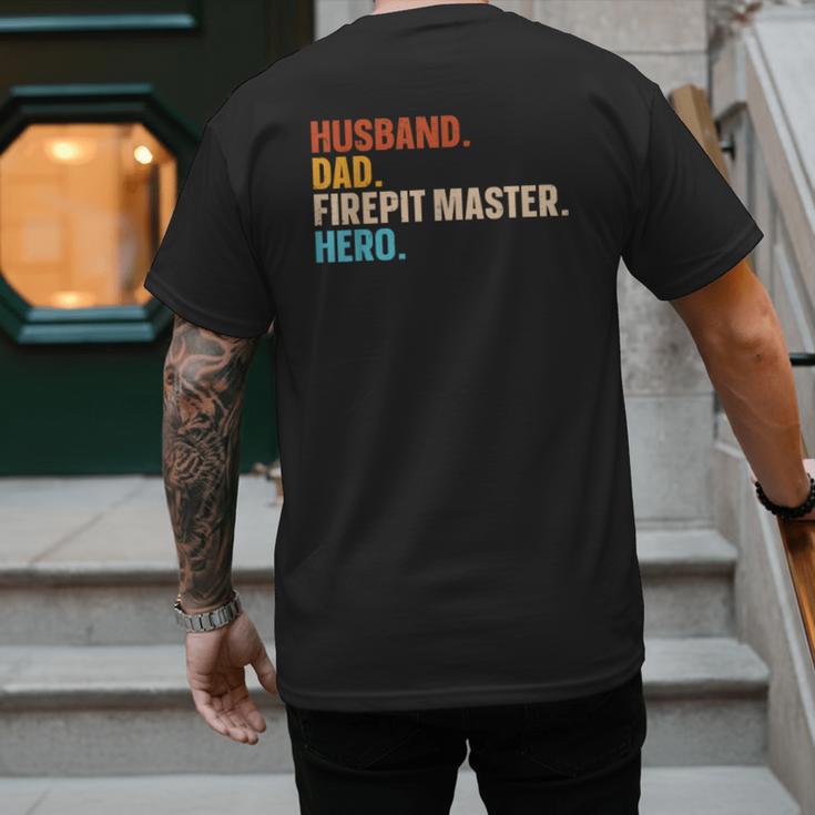 Husband Dad Firepit Master Hero Men's Back Print T-Shirt