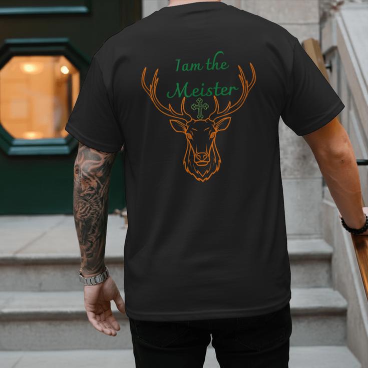IAM The Meister Jaegermeister Dad Mom Deer Men's Back Print T-Shirt