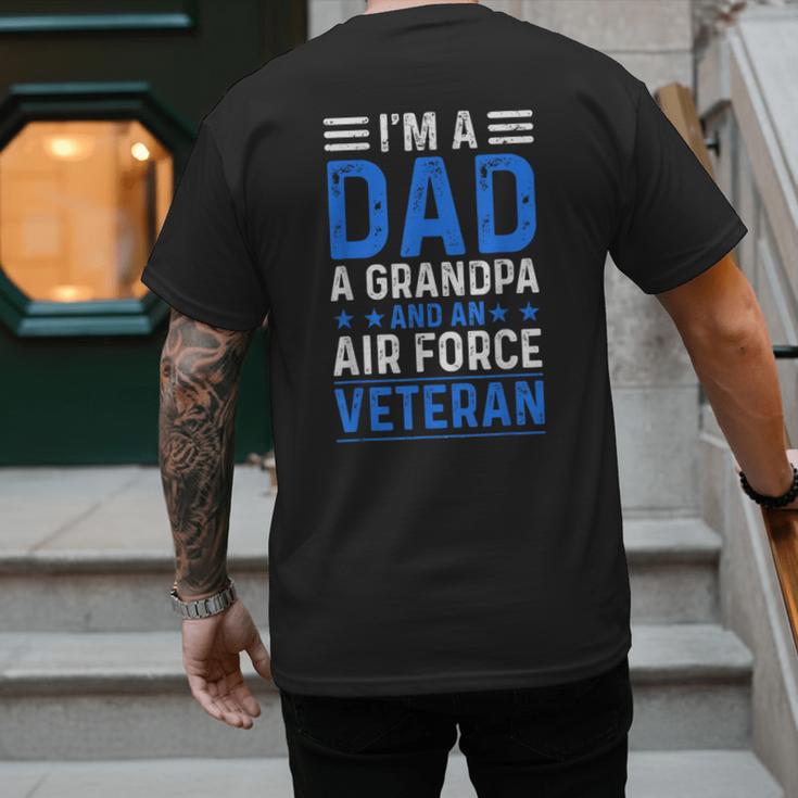 I’m A Dad Grandpa Air Force Veteran Distressed Men's Back Print T-Shirt