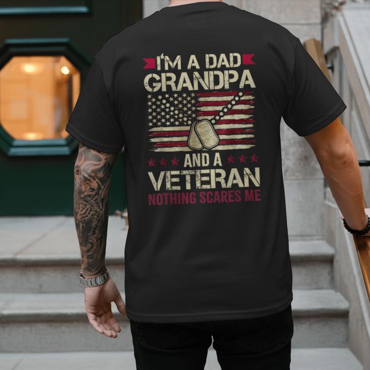 I'm a Dad Grandpa And a Veteran Nothing Scares Me Men's Back Print T-Shirt