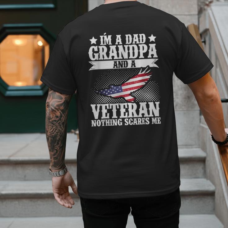 I'm A Dad Grandpa And A Veteran US Flag Veterans Day Men's Back Print T-Shirt