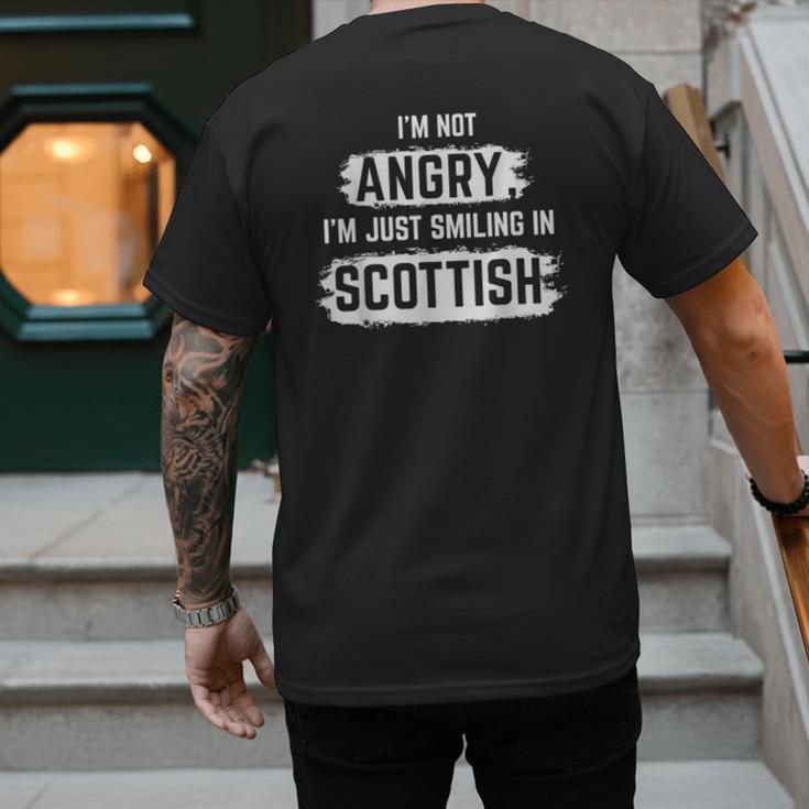 I'm Not Angry I'm Just Smiling In Scottish Dad Fun Scotland Men's Back Print T-Shirt