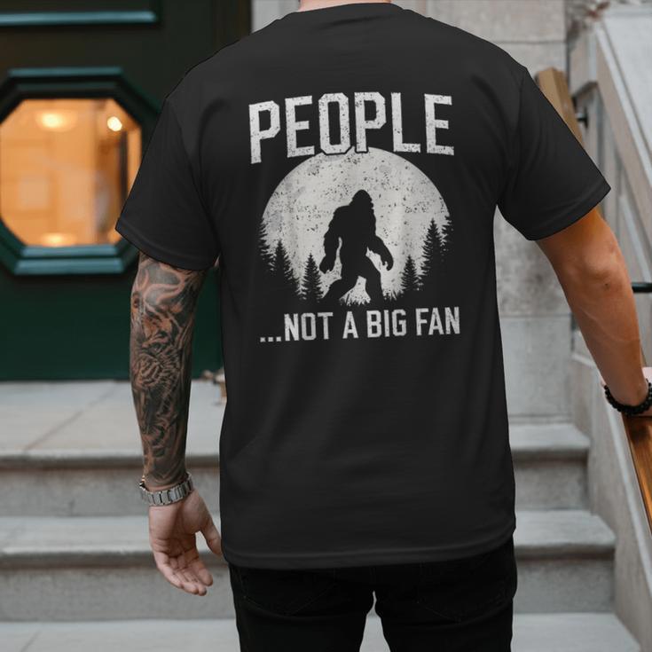 Introvert Bigfoot People Not A Big Fan Dad Joke Men's Back Print T-Shirt