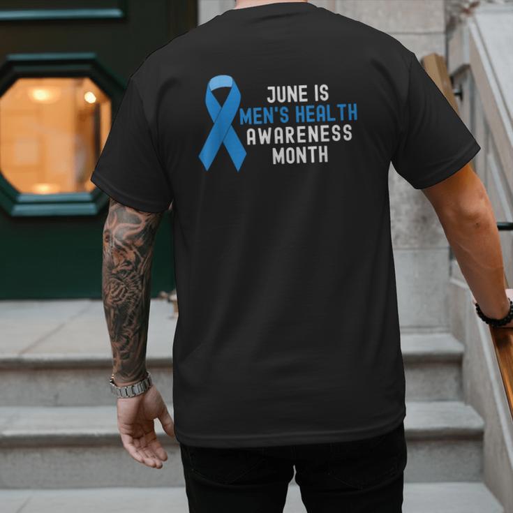 June Is Men’s Health Awareness Month Ribbon For Dad Grandpa Men's Back Print T-Shirt