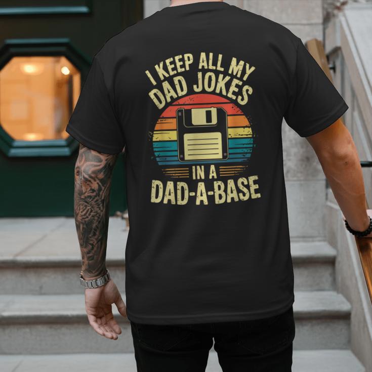 I Keep All My Dad Jokes In A Dad-A-Base Shirt Men Dad Joke Men's Back Print T-Shirt