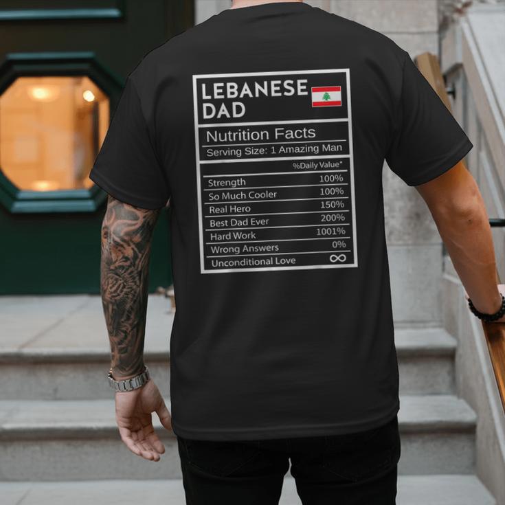 Lebanese Dad Nutrition Facts National Pride For Dad Men's Back Print T-Shirt