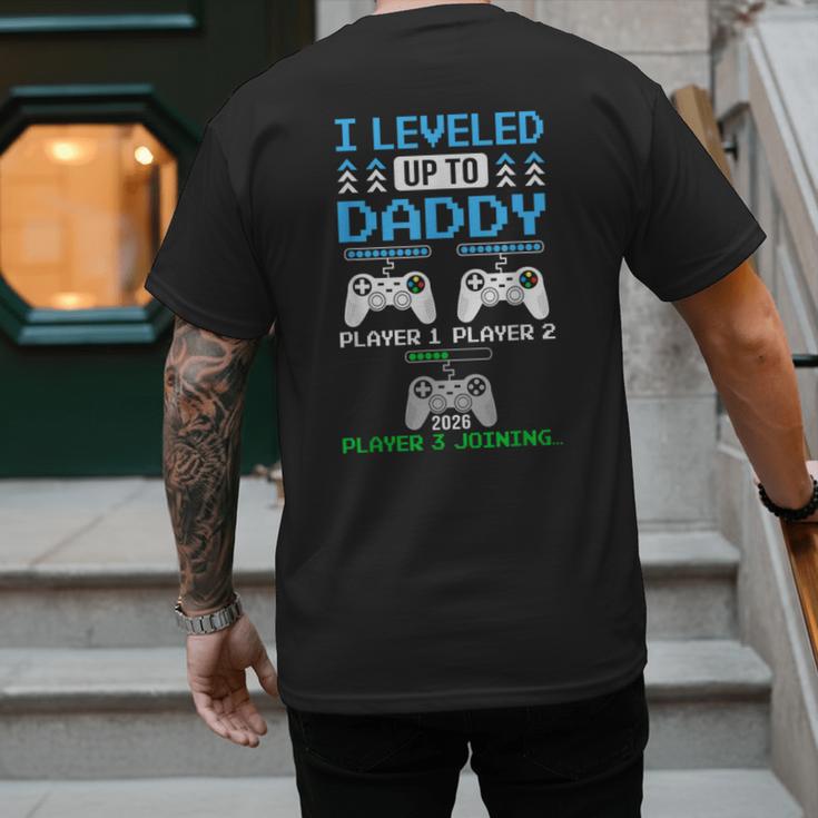 Leveled Up To Daddy Again Gamer Dad Est 2026 Men's Back Print T-Shirt Leveled Up To Daddy Again Gamer Dad Est 2026 Men's Back Print T-Shirt