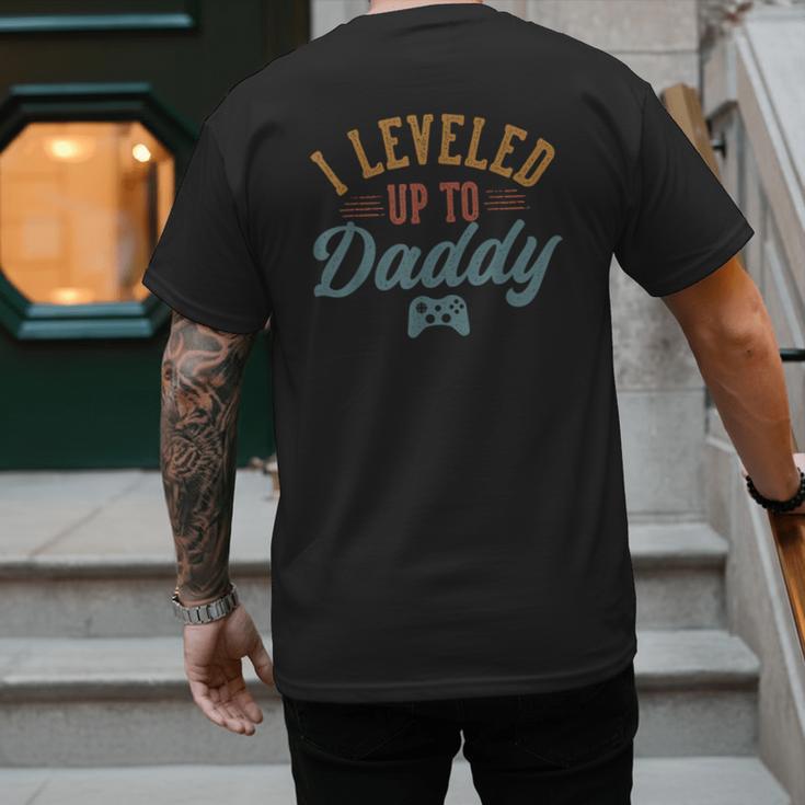 Leveled Up To Daddy Father To Be New Dad Men's Back Print T-Shirt