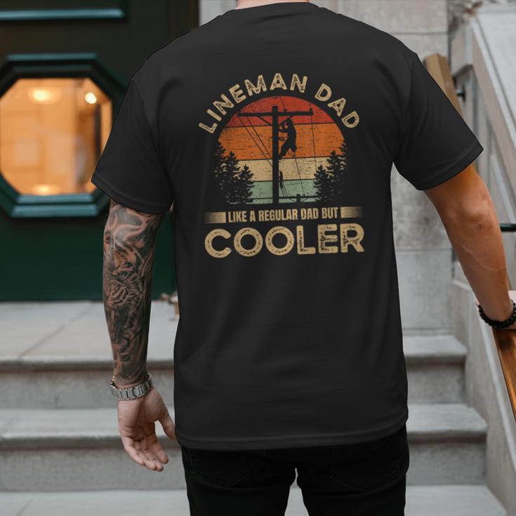 Lineman Dad Like A Regular Dad But Cooler Lineman Men's Back Print T-Shirt
