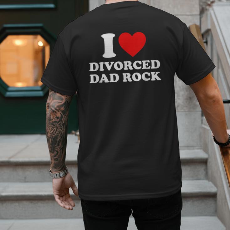 I Love Divorced Dad Rock Joke Men's Back Print T-Shirt