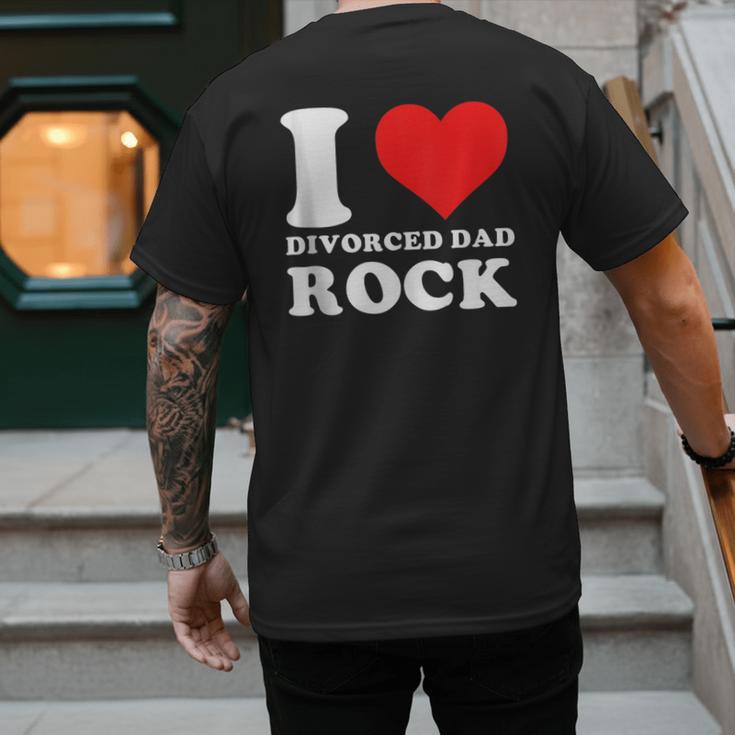 I Love Divorced Dad Rock Quote Men's Back Print T-Shirt