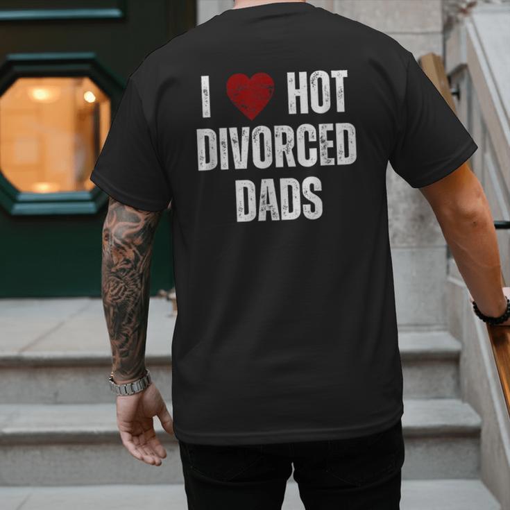 I Love Hot Divorced Dads Red Hearts Men's Back Print T-Shirt