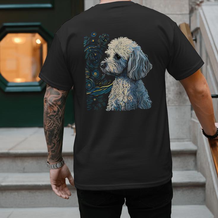 Maltipoo Starry Night Van Gogh Maltipoo Mom Dad Owner Men's Back Print T-Shirt