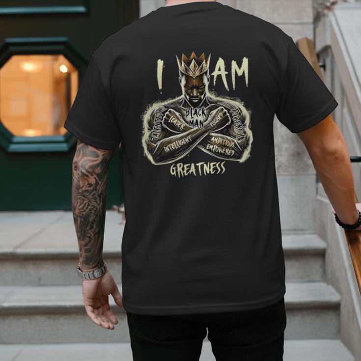 I Am Man King Powerful Dad Afro Melanin Men's Back Print T-Shirt I Am Man King Powerful Dad Afro Melanin Men's Back Print T-Shirt
