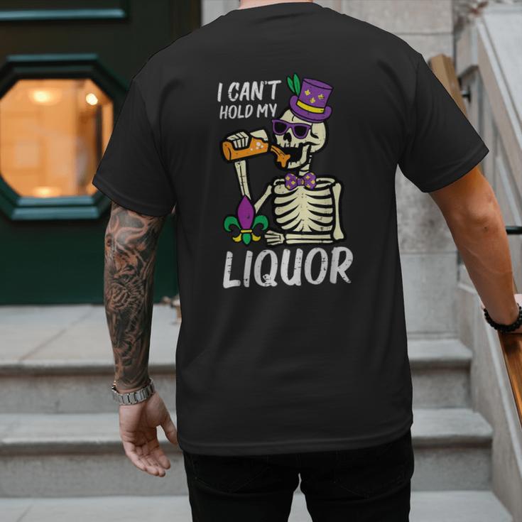 Mardi Gras Skeleton Cant Hold My Carnival Team Dad Men Men's Back Print T-Shirt Mardi Gras Skeleton Cant Hold My Carnival Team Dad Men Men's Back Print T-Shirt