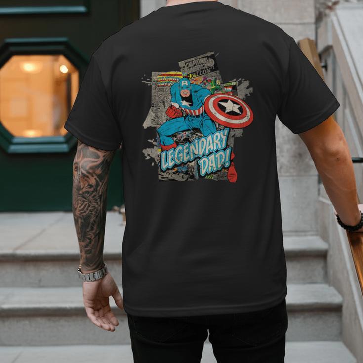 Marvel Captain America Legendary Dad Father's Day Men's Back Print T-Shirt