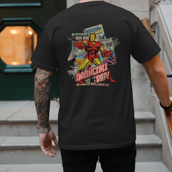 Marvel Iron Man Invincible Dad Father's Day Comic Retro Men's Back Print T-Shirt