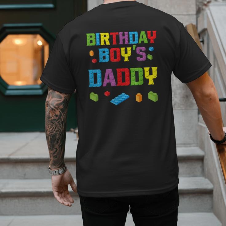 Master Builder Birthday Boy's Daddy Building Bricks Blocks Men's Back Print T-Shirt